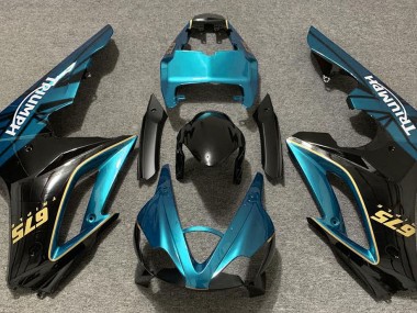 2009-2012 Azul Claro Brillante & Negro Daytona 675 Carenado