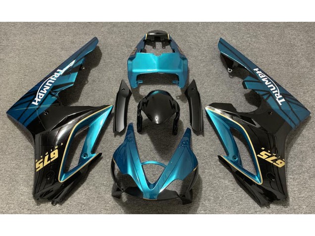 2009-2012 Azul Claro Brillante & Negro Daytona 675 Carenado