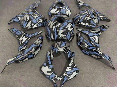 2009-2012 Azul & Plateado Camuflaje CBR600RR Carenado