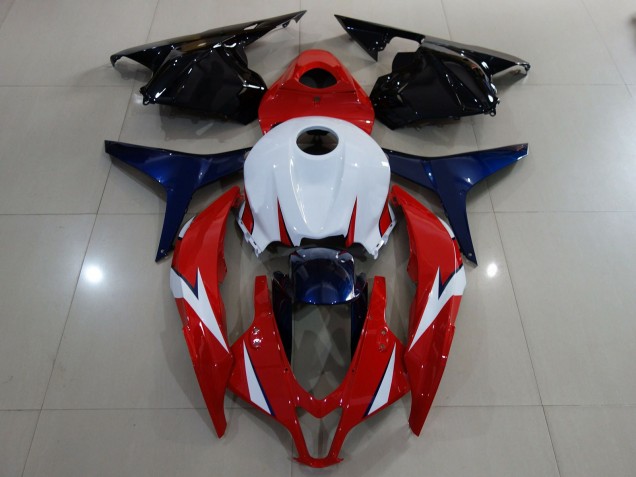 2009-2012 Rojo Brillo / Blanco CBR600RR Carenado