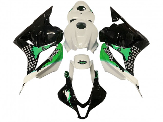 2009-2012 Salpicaduras De Color Blanco Brillante & Verde CBR600RR Carenado