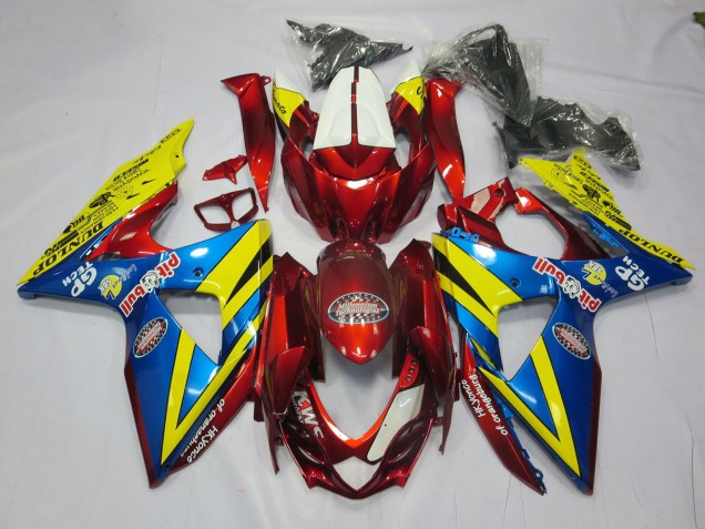 2009-2016 Amarillo Rojo & Azul GSXR 1000 Carenado