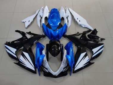 2009-2016 Blanco Brillante & Negro Con Rojo Azul Mate GSXR 1000 Carenado