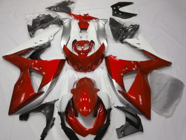 2009-2016 Rojo Brillante & Blanco GSXR 1000 Carenado