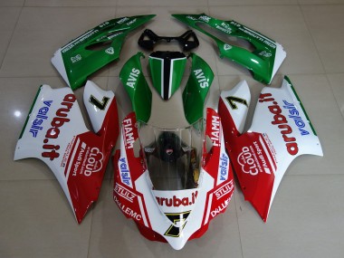 2011-2014 Blanco Brillante / Rojo / Verde Ducati 1199 Carenado