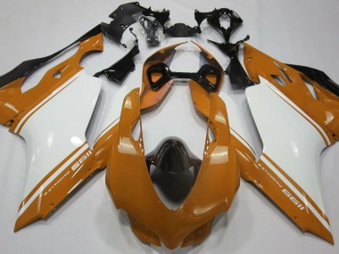 2011-2014 Naranja Brillante Blanco & Negro Ducati 1199 Carenado