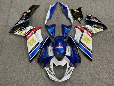 2011-2024 22 Rockstar Blanco & Azul GSXR 600-750 Carenado