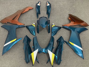 2011-2024 Azul Claro Brillante & Naranja GSXR 600-750 Carenado
