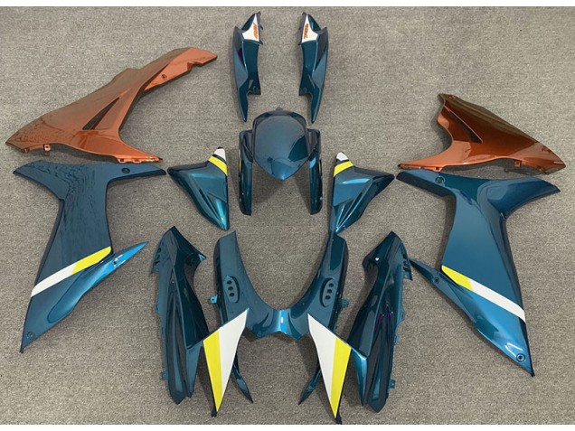 2011-2024 Azul Claro Brillante & Naranja GSXR 600-750 Carenado