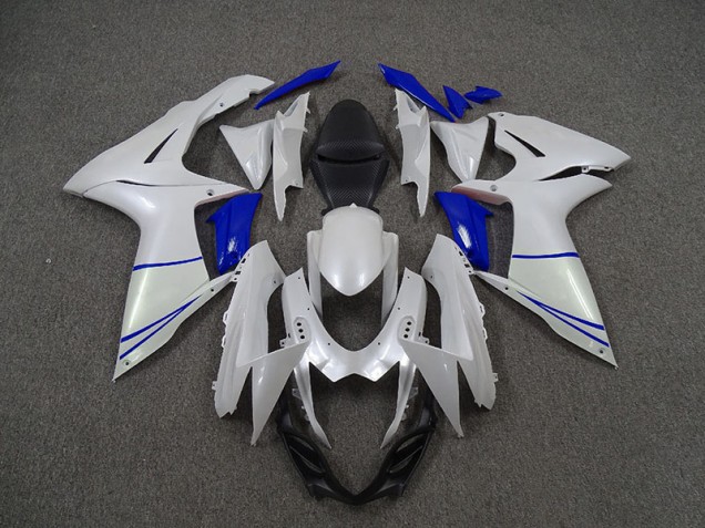 2011-2024 Blanco Perla & Azul Oscuro GSXR 600-750 Carenado