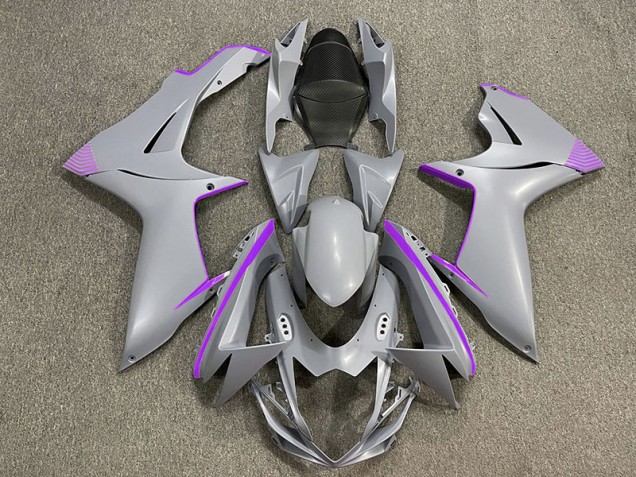 2011-2024 Detalles En Gris Nardo Mate & Morado GSXR 600-750 Carenado