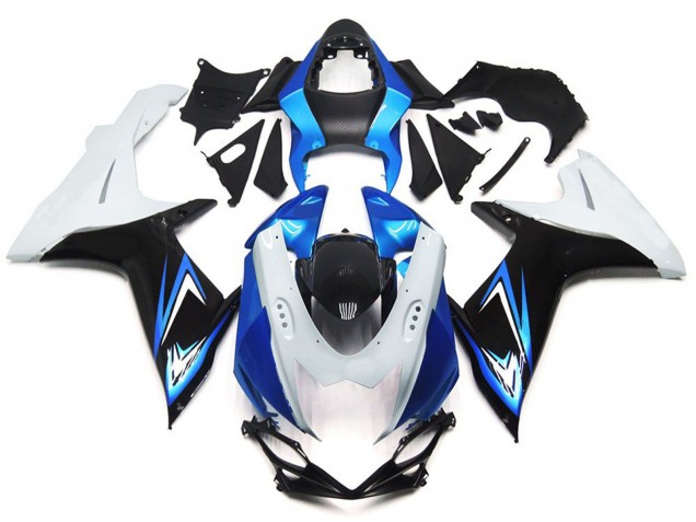 2011-2024 Estilo Azul Claro & Blanco Brillante Con Negro GSXR 600-750 Carenado