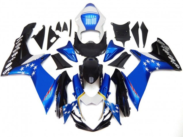 2011-2024 Estilo Azul Con Estrellas Rojas GSXR 600-750 Carenado