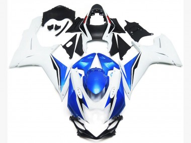 2011-2024 Estilo Blanco Brillante & Azul GSXR 600-750 Carenado