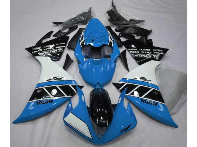 2012-2014 Azul Claro Brillante Blanco & Negro R1 Carenado