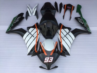 2012-2016 93 Baracuda Blanco & Negro CBR1000RR Carenado
