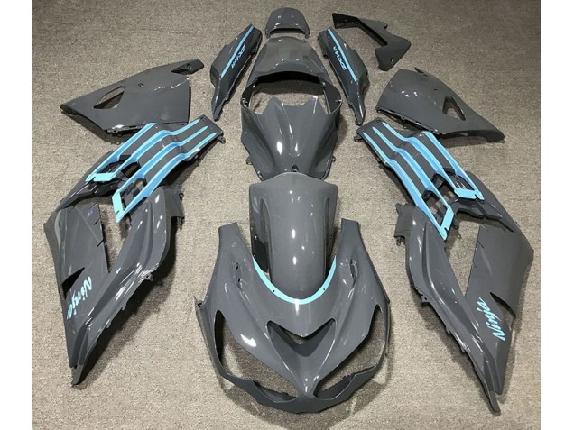 2012-2021 Gris Brillante & Azul Claro ZX14R Carenado