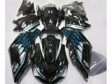 2012-2021 Negro Brillante & Azul Claro ZX14R Carenado