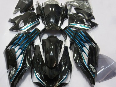 2012-2021 Negro Brillante & Azul Claro ZX14R Carenado