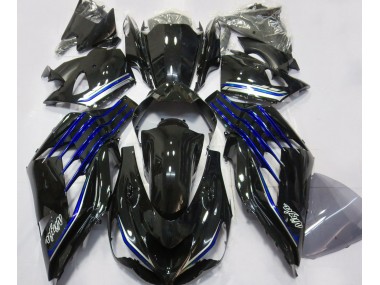 2012-2021 Negro Brillante & Azul ZX14R Carenado