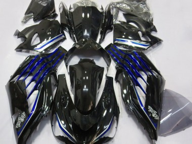 2012-2021 Negro Brillante & Azul ZX14R Carenado