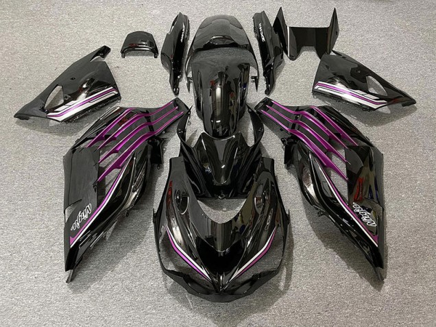 2012-2021 Negro Brillante & Rosa ZX14R Carenado
