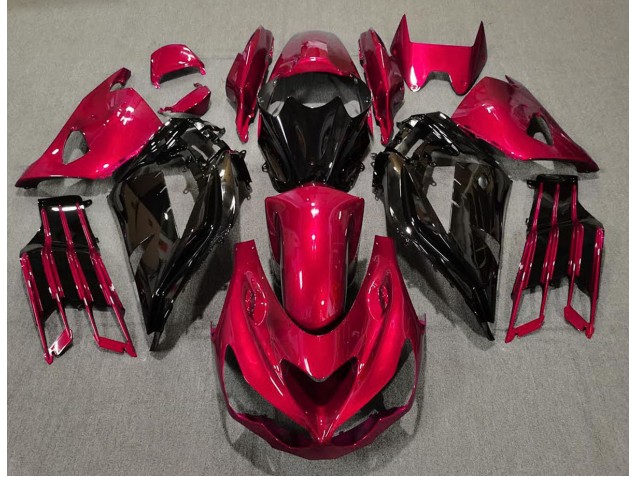 2012-2021 Rojo Brillante & Negro ZX14R Carenado