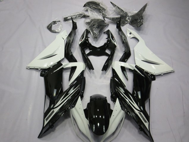 2013-2018 Liso Brillo Negro Blanco ZX6R Carenado