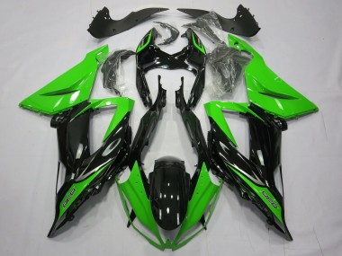 2013-2018 Liso Brillo Negro Verde ZX6R Carenado