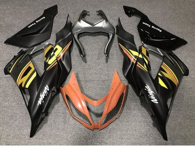 2013-2018 Negro Brillante & Naranja ZX6R Carenado