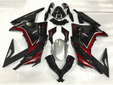 2013-2018 Negro Brillante & Rojo Ninja 300 Carenado