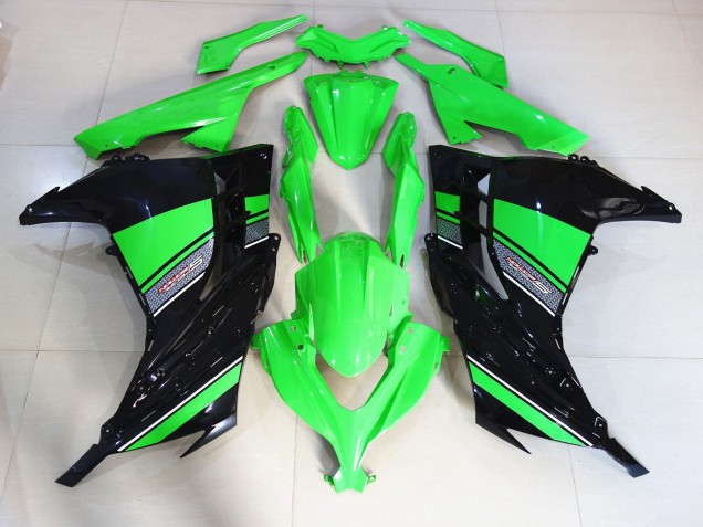 2013-2018 Negro & Verde Brillante Ninja 300 Carenado