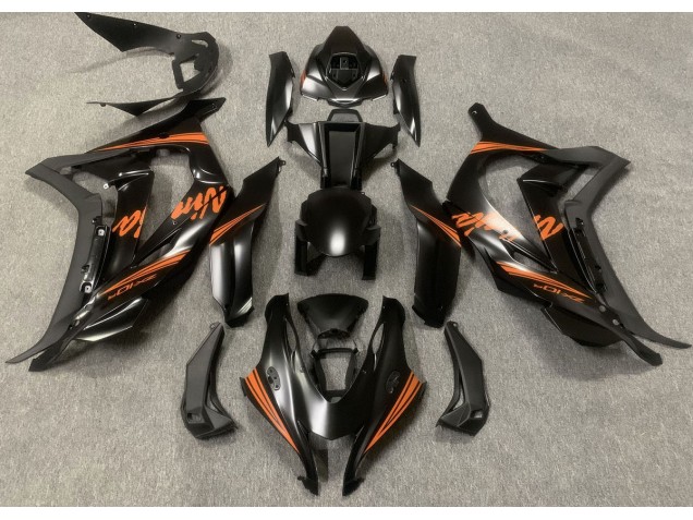 2016-2019 Negro Satinado & Naranja ZX10R Carenado
