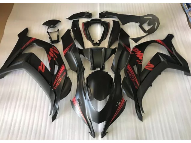 2016-2019 Negro Satinado & Rojo ZX10R Carenado