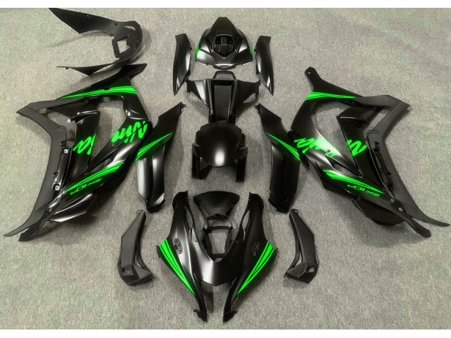 2016-2019 Negro Satinado & Verde ZX10R Carenado