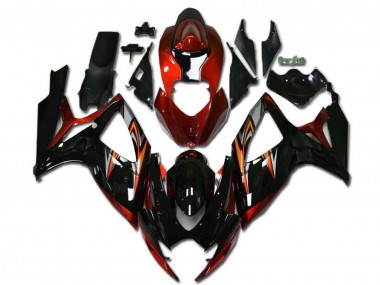 Carenados Moto Suzuki GSXR 600/750 2006-2007 - Naranja Plata Negro Brillante Raya Asequibles
