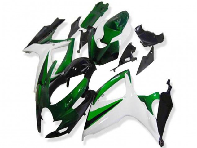 Carenados Moto Suzuki GSXR 600/750 2006-2007 - Blanco Verde Negro Brillante Asequibles