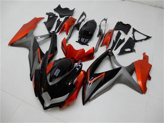 Carenados Moto Suzuki GSXR 600/750 2008-2010 - Naranja Gris Negro Brillante Asequibles