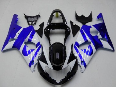 Carenado Moto Suzuki GSXR 1000 2000-2002 - Blanco Azul Negro Brillante Asequibles