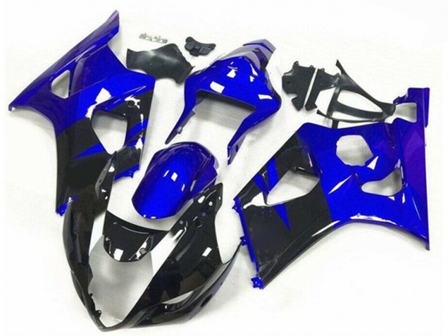 Carenados Moto Suzuki GSXR 1000 2003-2004 - Azul Negro Brillante Raya Asequibles