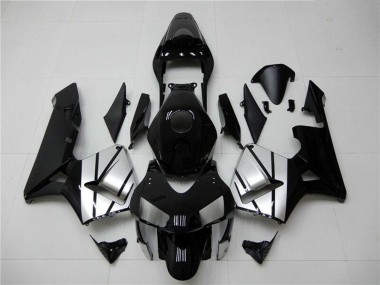 Carenados Moto Honda CBR600RR 2003-2004 - Plata Negro Brillante Raya Asequibles