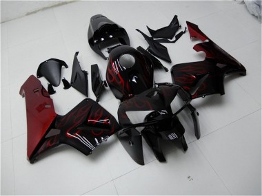Kits Carenado Moto Honda CBR600RR 2005-2006 - Negro Brillante Rojo Llama Asequibles