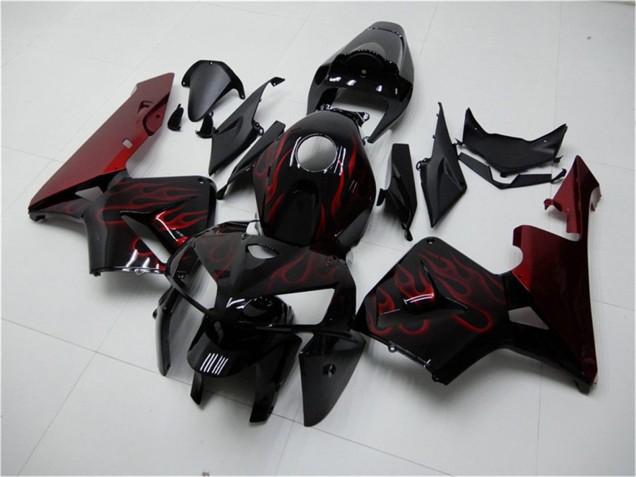 Kits Carenado Moto Honda CBR600RR 2005-2006 - Negro Brillante Rojo Llama Asequibles