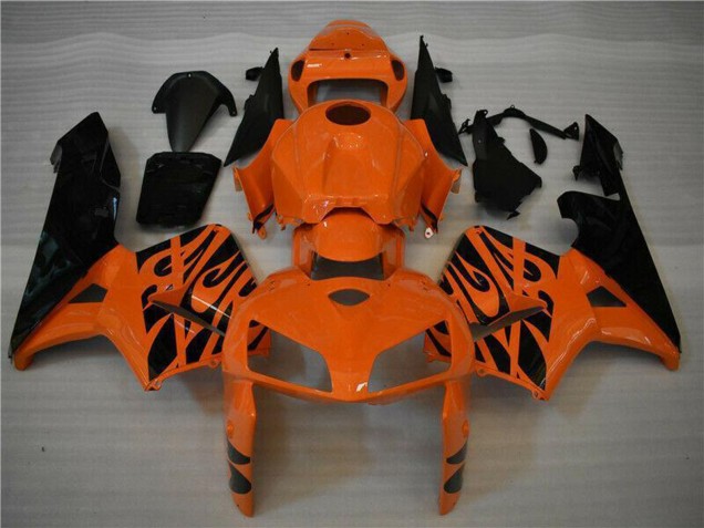 Carenado Moto Honda CBR600RR 2005-2006 - Naranja Negro Llama Asequibles
