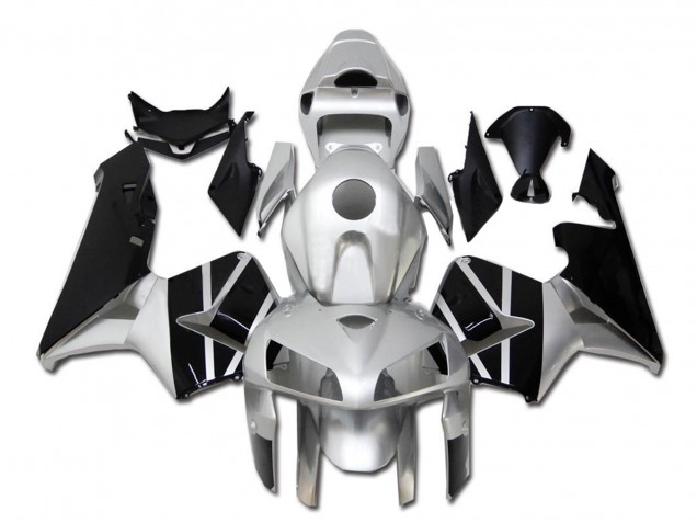 Carenado Moto Honda CBR600RR 2005-2006 - Plata Negro Asequibles