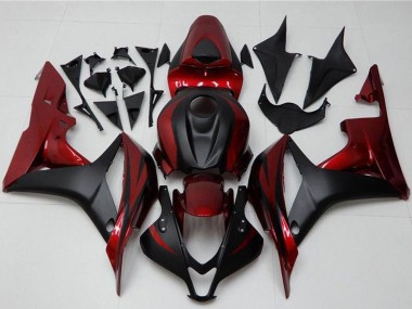 Kits Carenado Moto Honda CBR600RR 2007-2008 - Rojo Negro Mate Asequibles