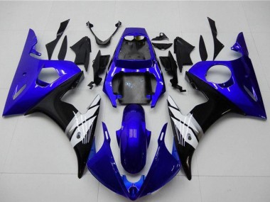 Carenados Moto Yamaha YZF R6 2003-2004 - Azul Blanco Negro Brillante Asequibles