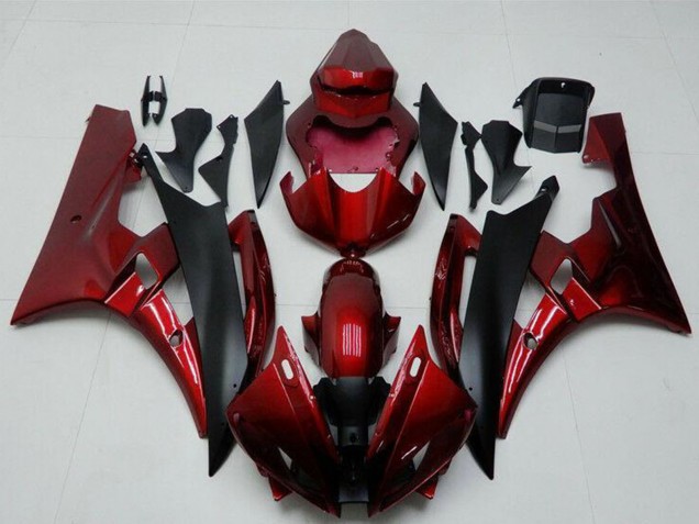 Kits Carenado Moto Yamaha YZF R6 2006-2007 - Rojo Negro Mate Asequibles