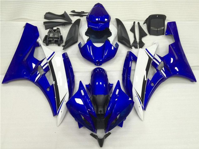 Carenados Moto Yamaha YZF R6 2006-2007 - Azul Blanco Negro Asequibles