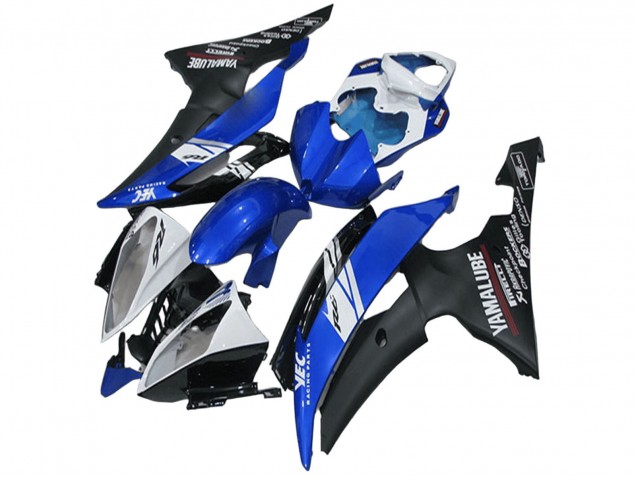 Carenados Moto Yamaha YZF R6 2008-2016 - Blanco Azul Negro Mate Yamalube Asequibles